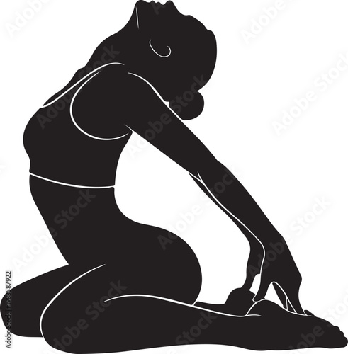 woman in camel pose yoga silhouette