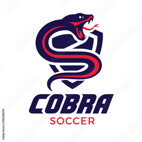 Cobra soccer team logo with a snake and text