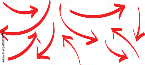 Abstract red arrows a dynamic composition of curved lines and directional shapes
