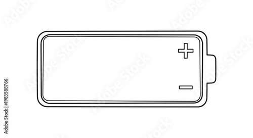 Simple outline of a battery with low charge black silhouette