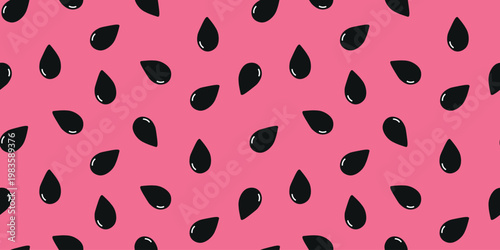 Watermelon seed pattern pink background seamless fruit texture