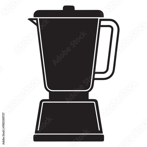 clean black silhouette kitchen blender jar base icon