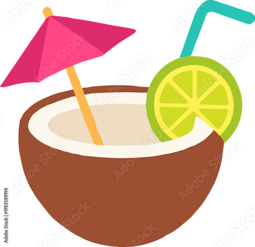 cocktail on the beach vector