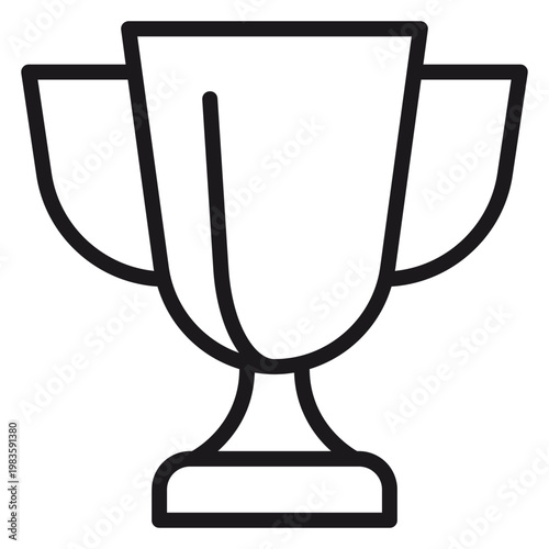 Bild auf Leinwand Minimalist black line art vector icon of a trophy cup award symbol for success, achievement, and winning first place in a competition or sports event, isolated on a white background