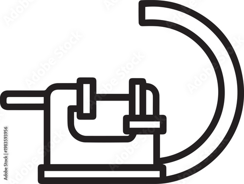 Professional Pipe Bender with Curved Template Vector Icon for Mechanical Engineering, Construction, Plumbing, HVAC, Fabrication, Blueprint Design, Technical Documentation, Industrial