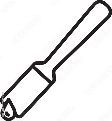 Professional Slide Preparation Spatula with Liquid Droplet Vector Icon for Laboratory, Chemistry, Biology, Medical, and Educational Slideshows, Microscopy, Cell Culture, Histology,