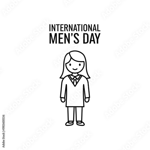 International Men's Day minimalist line art illustration