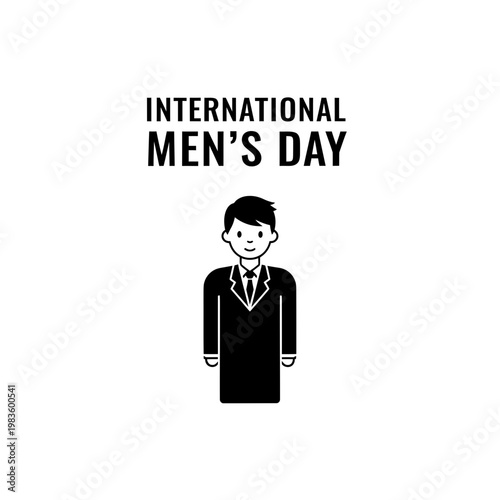 International Mens Day Typography with Business Man Icon