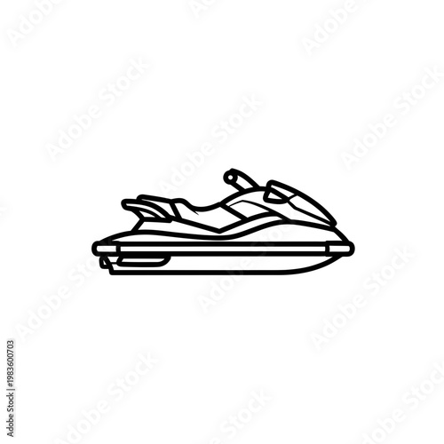 Jet ski line icon personal watercraft vector illustration