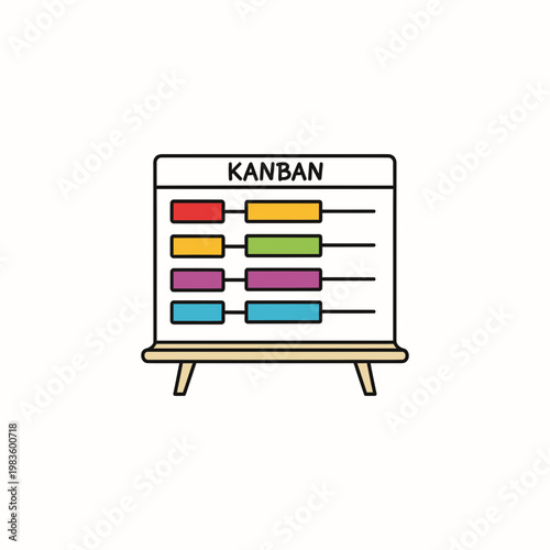 Agile Kanban Board Illustration for Workflow Management