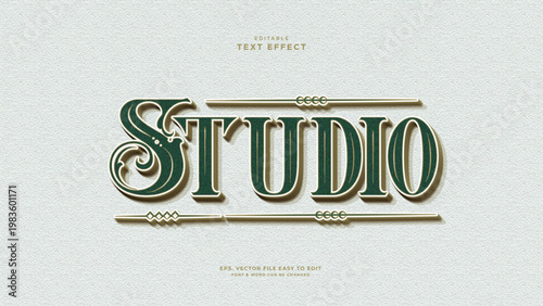 studio victorian text effect vintage badge text style