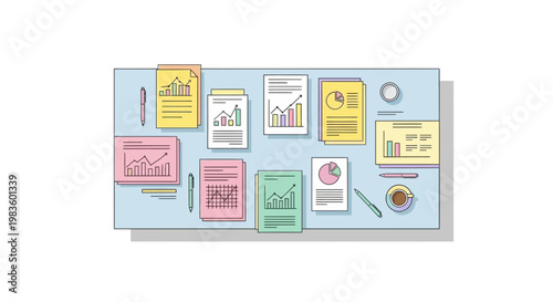 Colorful sticky notes on board.