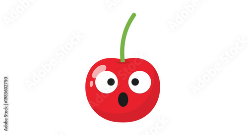 Funny cartoon cherry with eyes.