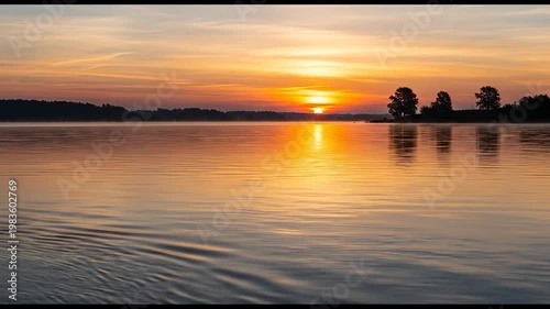Wallpaper Mural Sunset over calm lake water. Torontodigital.ca