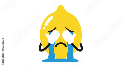 Sad yellow emoticon face expression.