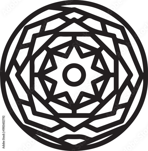 Tableau sur toile Vintage Antique Brass Paperweight Geometric Design Vector Icon Perfect For Stati