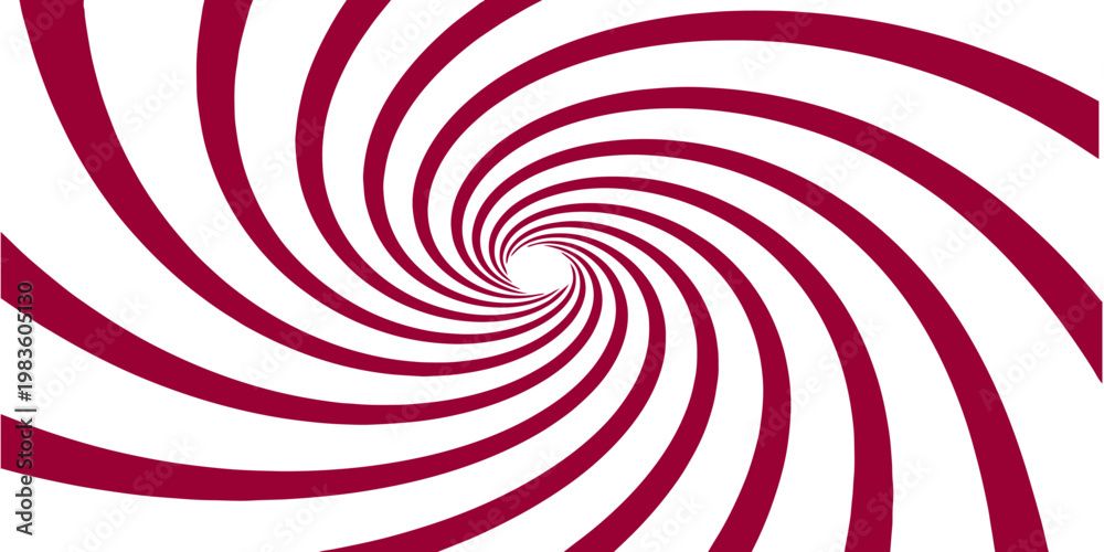 Fototapeta premium Abstract spiral swirl background with red and black curved lines vortex pattern modern design illustration