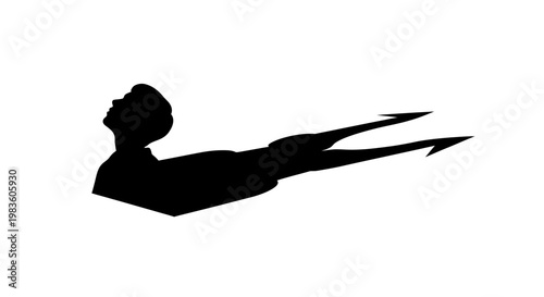 Silhouette of a person swimming freestyle.