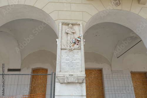 Il monumento a Rudolf Jacobs a Sarzana, La Spezia, Liguria, Italia.