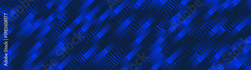 Slanted thin to thick lines vanish backdrop, Oblique stripe halftone gradient texture, Diagonal repeated striped linear gradation pattern, Unique blue vector 3840x1080 banner with transition effect