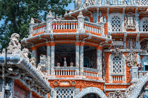 The Porcelain House in Tianjin is a unique and vibrant museum intricately decorated with millions of pieces of ancient porcelain and pottery. Tianjin, China 22 May 2025