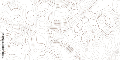 Abstract pattern with lines seamless pattern and topography. Vector contour topographic map background. Topography and geography map grid abstract backdrop.  Topo contour map on white background,