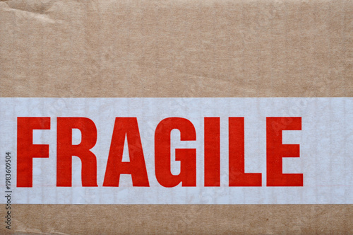 Fragile Packing tape close up