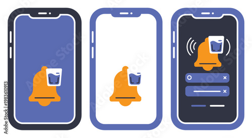 Drink water alert on phone, hydration reminder notification on smartphone for smart wellness interface promoting healthy lifestyle, self care habits and daily water intake tracking