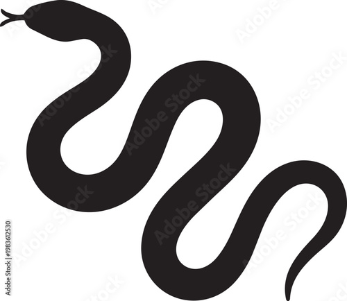 Curious snake with a question mark tail exploring its surroundings