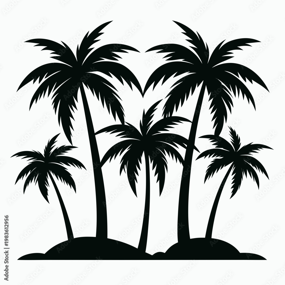 Fototapeta premium palm trees silhouette
