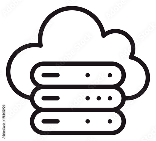 Obraz na plátně Cloud computing and data storage server icon