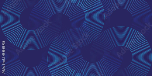 Abstract blue background with light neon curved lines. Modern futuristic geometric pattern for technology, data science, and digital business web.