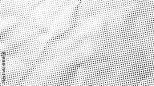 Halftone pattern texture on white paper background. Abstract dot gradient mesh for graphic design. Vector grunge overlay with distressed vintage style for printing and digital art.