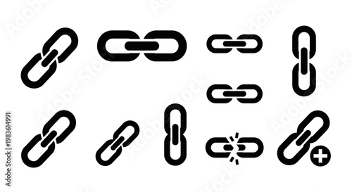 Collection of chain link icons.