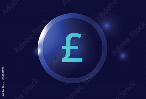 Pound symbol, British currency icon, finance logo, sterling sign vector