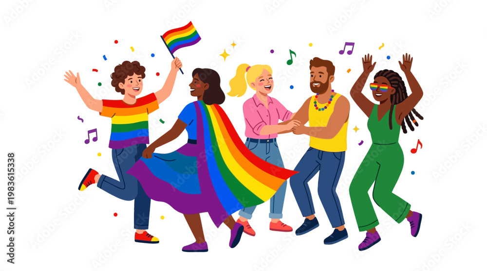 Fototapeta premium Diverse People Celebrating Pride.