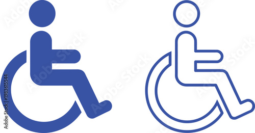 Handicap accessibility icon set. Wheelchair, disabled, medical, patient, hospital, mobility, handicap, physical disability - stock vector