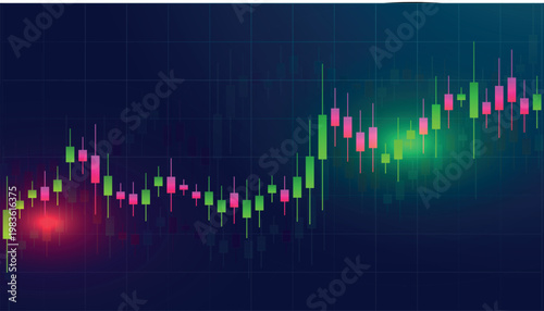 Stock market chart, financial graph, trading diagram, candlestick pattern