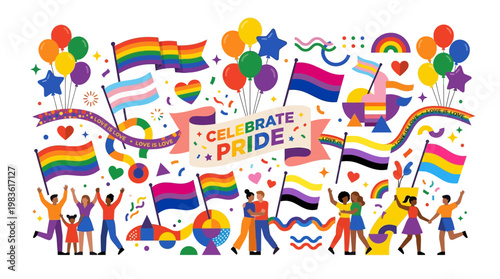 LGBTQ Pride Celebration Symbols.
