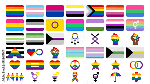 LGBTQ Pride Flags and Symbols.