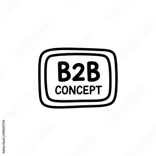 B2B Concept Hand Drawn Doodle Icon Vector Illustration
