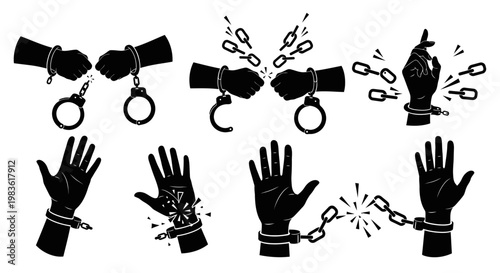Breaking free from handcuffs and chains.