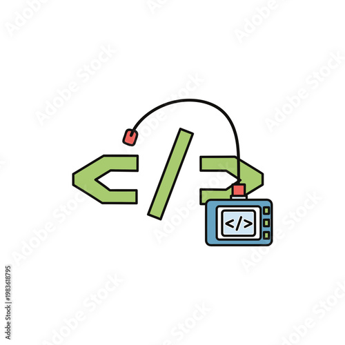 Web Development and Programming Code Vector Illustration