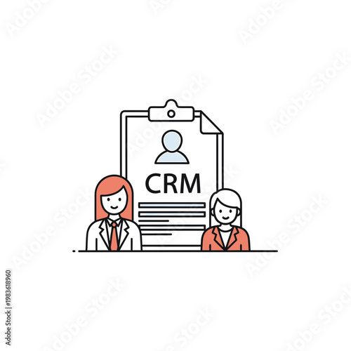 Customer Relationship Management CRM Concept Business Illustration