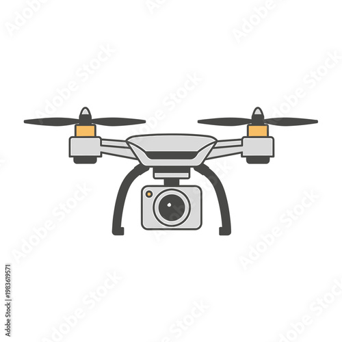 Modern Quadcopter Drone Vector Illustration with Camera