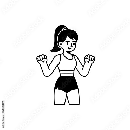 Strong Fit Woman Vector Illustration Empowering Fitness Concept