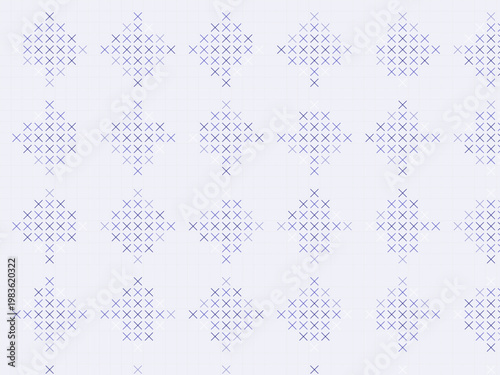 Pixel Cross Stitch Pattern Traditional Textile Design