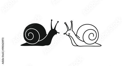 Snails Racing Cartoon Vector Art Design Vector