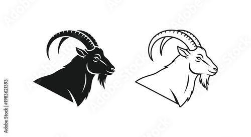 Ram and Goat Symbols: Powerful Animal Emblems Design Vector