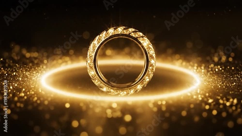 Wallpaper Mural Golden Ring with Glowing Light Effect. Torontodigital.ca